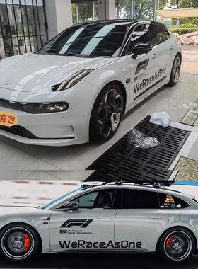 适用于极氪001车贴拉花安全车贴纸车身字母熊猫改装拉花001侧裙贴