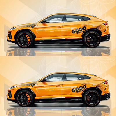 兰博基尼URUS车贴 侧裙贴纸车身两侧个性化拉花定制彩条贴画装饰