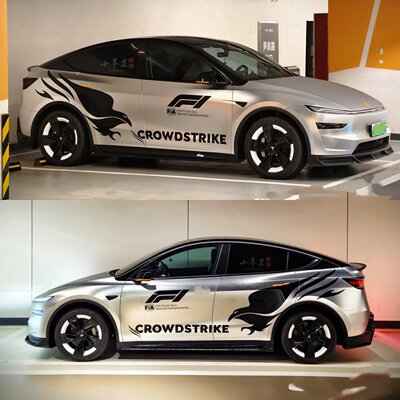 特斯拉Model Y F1猎鹰Crowdstrike车身拉花 赛道竞技改装运动车贴