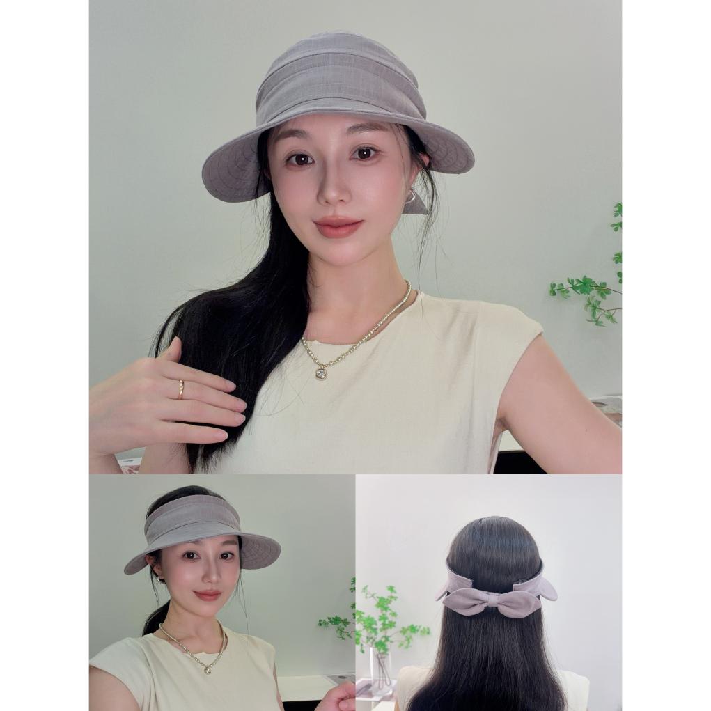 夏日新款一帽两戴设计感空顶遮阳防晒帽女大帽檐显脸小度假帽