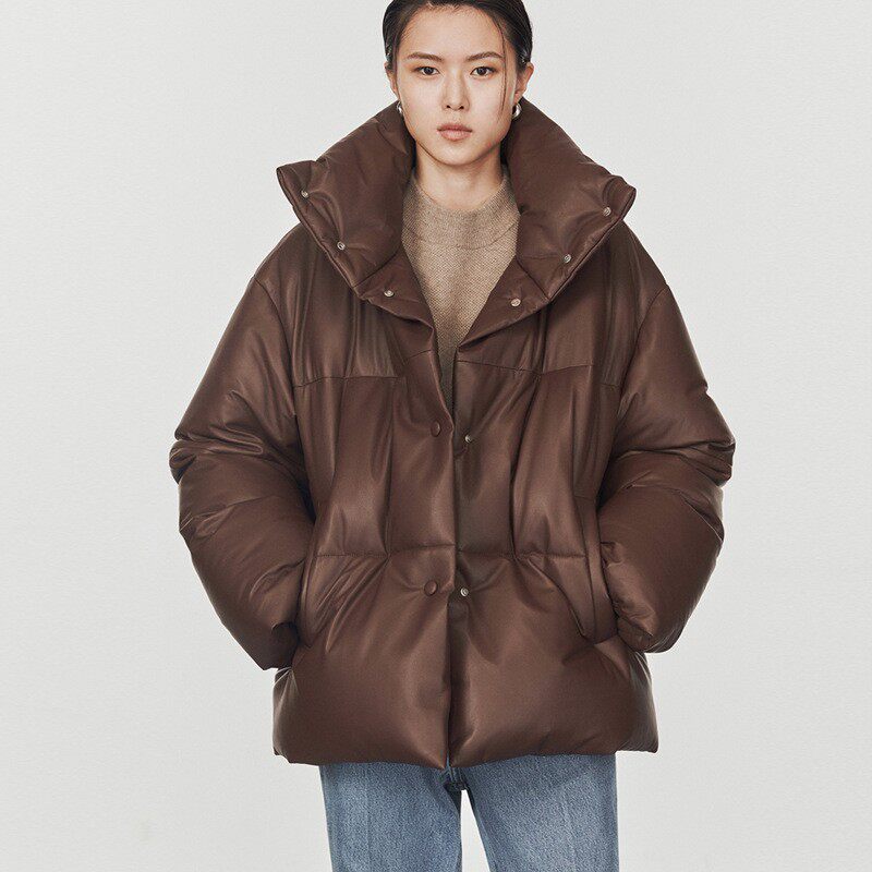 海宁白鹅绒真皮羽绒服2026冬季新款女真皮皮衣宽松大码绵羊皮外套