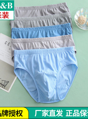 AB内裤4条纯棉内衣抗菌三角裤中腰中老年裤正品厂家直发男士0926
