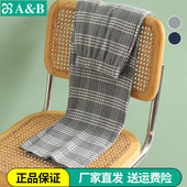 AB内衣睡裤 G981 高腰格子梭织长裤 男秋冬纯棉刷绒宽松家居裤 大码