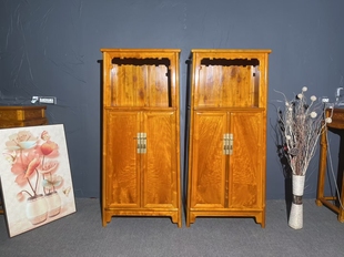 金丝楠木圆角柜小叶桢楠明式置物储物柜中式家具实木万历柜两件套