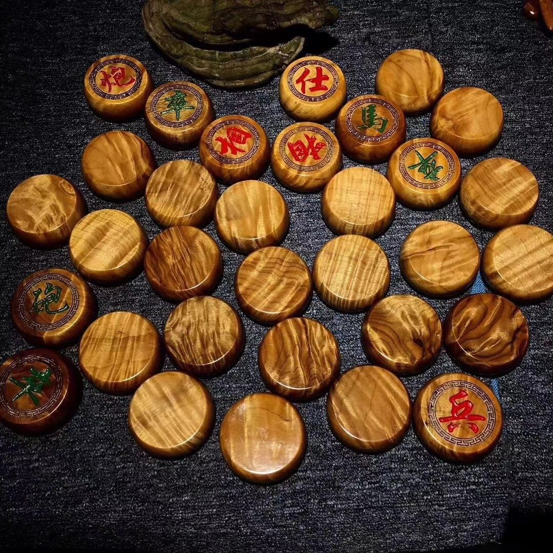 实木棋子金丝楠木象棋缅甸花梨棋