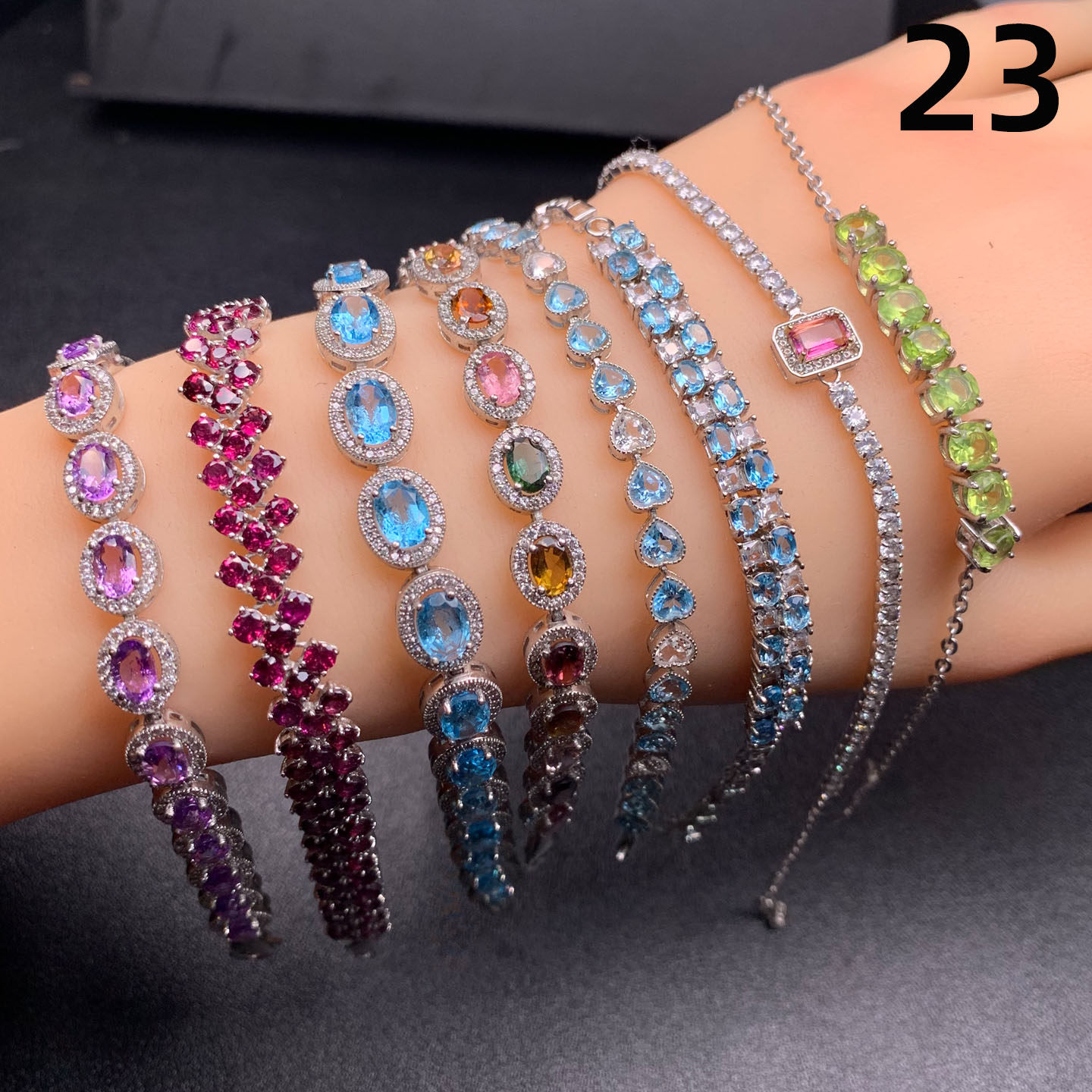 天然宝石手链 彩色宝石碧玺手链 石榴石托帕石 橄榄石心形椭圆,珠宝/钻石/翡翠,手饰,淘宝优惠券,粉丝福利购,淘宝优惠卷