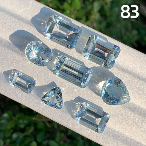 天然白海蓝宝裸石海蓝宝石