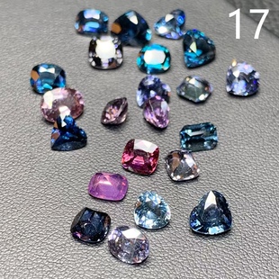 天然尖晶石 裸石 蓝绿色宝石 彩宝心形枕方可定制镶嵌戒指吊坠