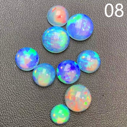 天然欧泊 圆形欧珀 非欧炫 圆 6 7 8 9手链戒指吊坠支持定制复检