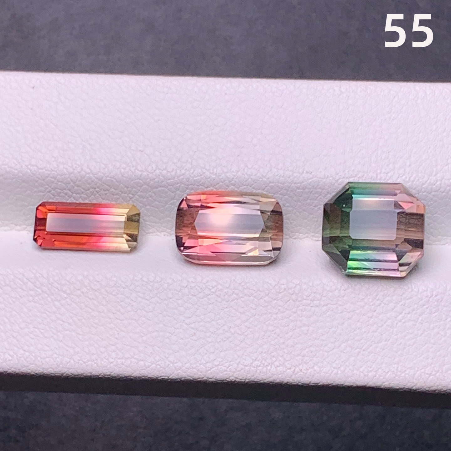 天然西瓜碧玺裸石 粉绿色碧玺戒面 阿斯切全净宝石可定制吊坠戒指