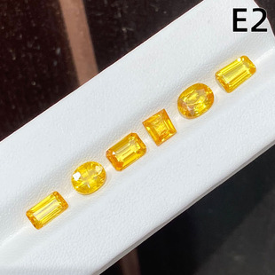 天然黄色蓝宝石 裸石 斯里兰卡黄蓝宝石 刻面全净体长方椭圆戒指