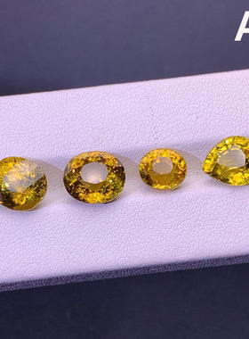 天然马里榴石 刻面裸石戒面精工黄色天然宝石产地 索马里可定制