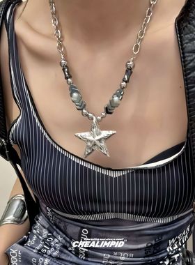 CHEALIMPID/.复古五角星y2k辣妹亚文化项链小众设计嘻哈潮流男女