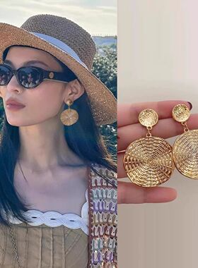 钟楚曦同款金色圆圈耳环