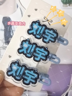 刘宇名字周边应援趣味发卡创意高颜值发夹刘海爆款鸭嘴头饰