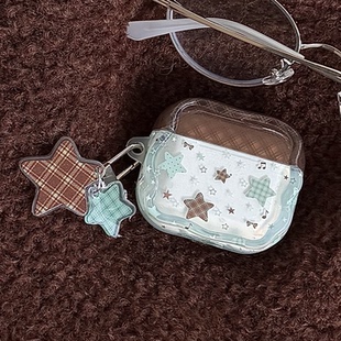 韩系ins薄荷巧克力星星适用airpodspro3保护套新4代airpods3耳机壳二代苹果airpodspro2耳机保护套airpods4