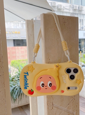 立体黄色星星小人适用iPhone17promax苹果16pro手机壳12支架13Promax情侣15promax硅胶防摔保护壳