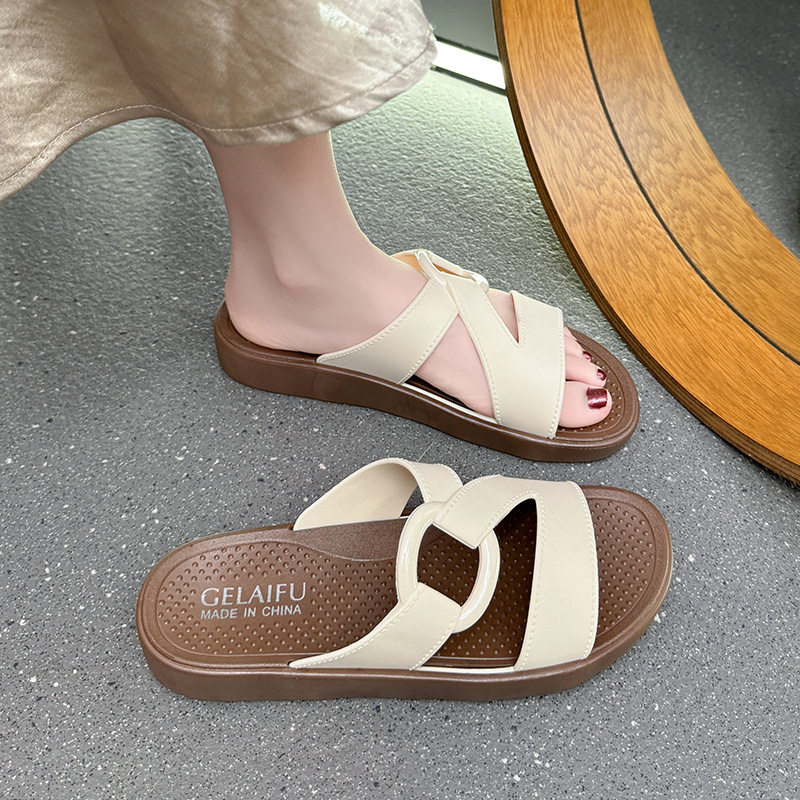 拖鞋女夏季外穿2025新款妈妈防滑软底舒适凉拖时尚交叉一字凉拖鞋,女鞋,一字拖,淘宝优惠券,粉丝福利购,淘宝优惠卷