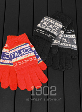 现货 Palace 25Fw Love Me Knitted Gloves 羊毛保暖绒线针织手套
