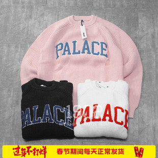 现货 PALACE COLLEGIATE KNIT 复古粗针织宽松圆领毛衣 针织衫