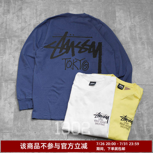 现货Stussy城市限定长袖t恤