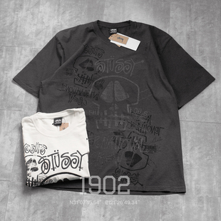 现货 STUSSY 26SS SKULLS DYED TEE 涂鸦骷髅字母短袖T恤