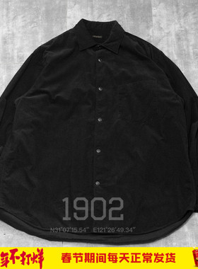 现货 COMOLI 25AW CORDUROY SHIRT 日产灯芯绒黑色长袖衬衫