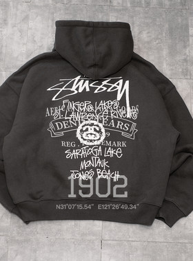 现货STUSSY26FW联名款帽衫