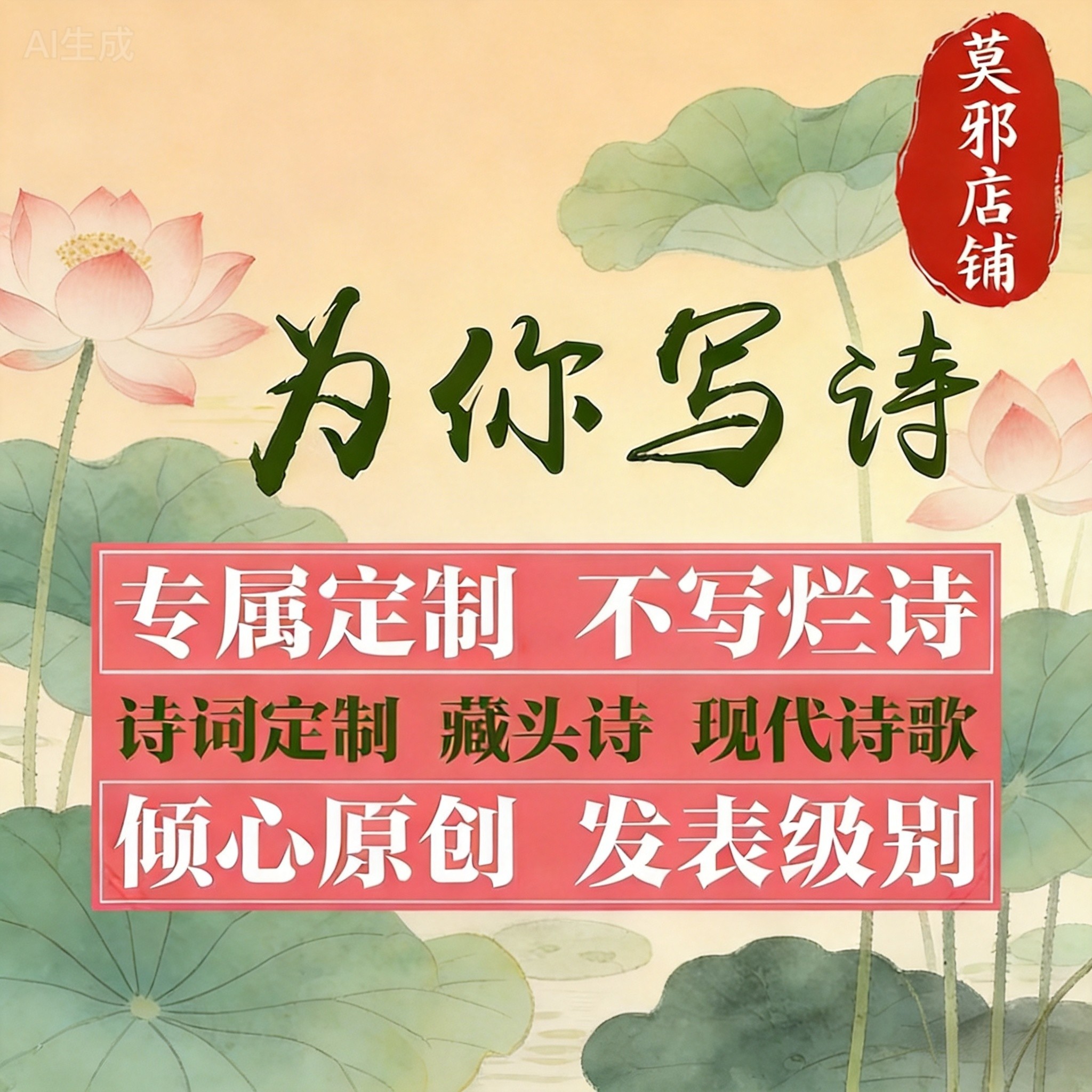 藏头诗定制宝宝姓名诗婚庆诗句生日文案爱情表白诗歌词原创设计cp