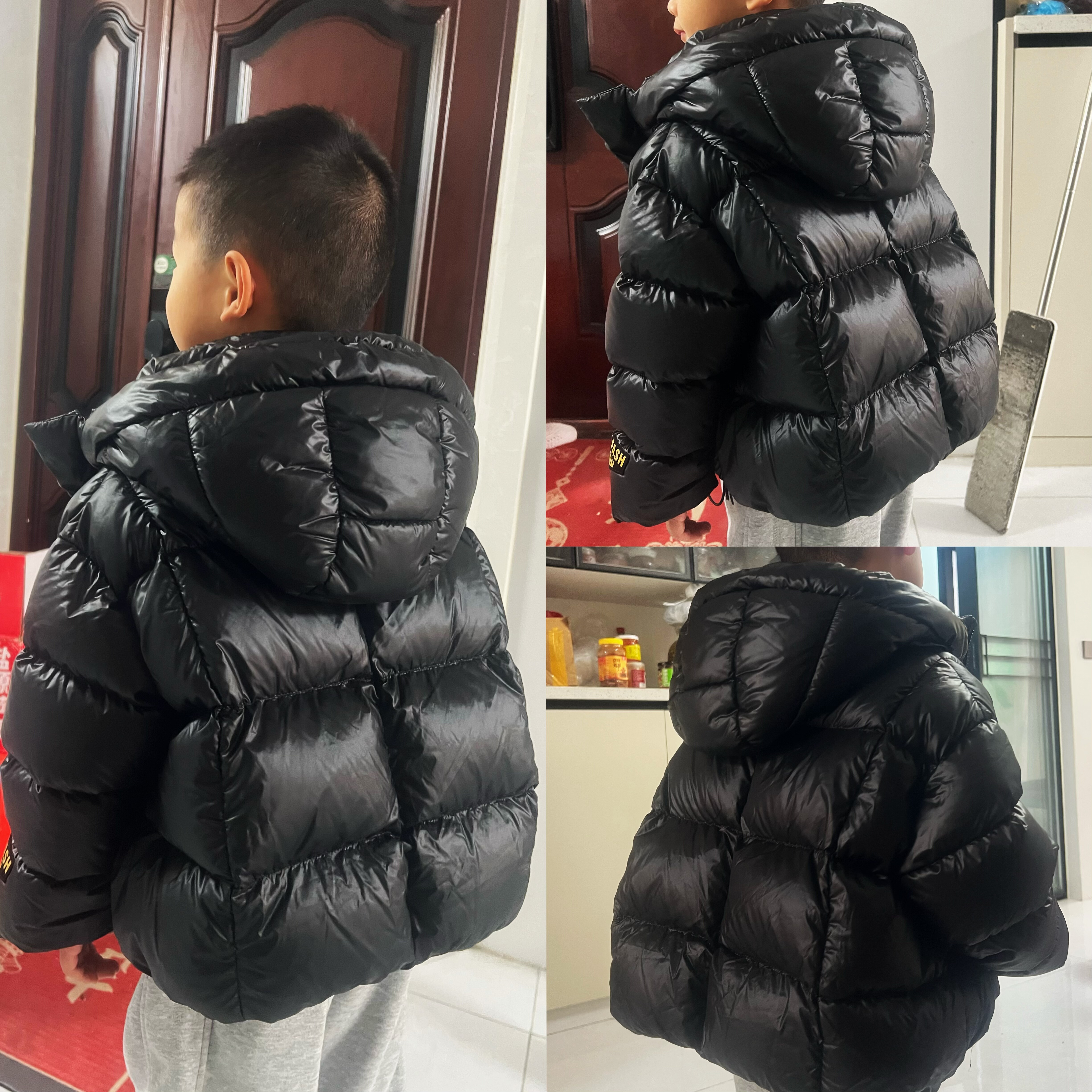 儿童黑金短款石墨烯90鹅绒服