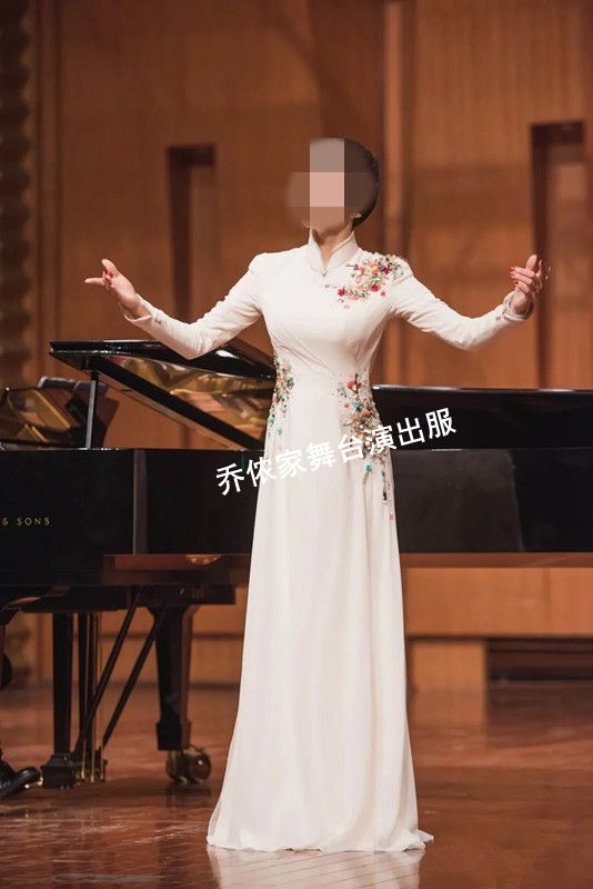 优雅音乐会独唱礼服民歌礼服声乐演出服学生艺考长裙舞台表演服装