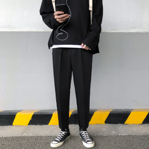 转化率超高！主推大货！坠感西裤男chic男女式宽松休闲裤CR11P58,条纹蝙蝠袖衬衫搭配牛仔裤女图片