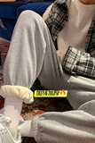 现货主推加绒加厚华夫格休闲裤！男女中性宽松束脚裤NB680，男装休闲裤，电商C303