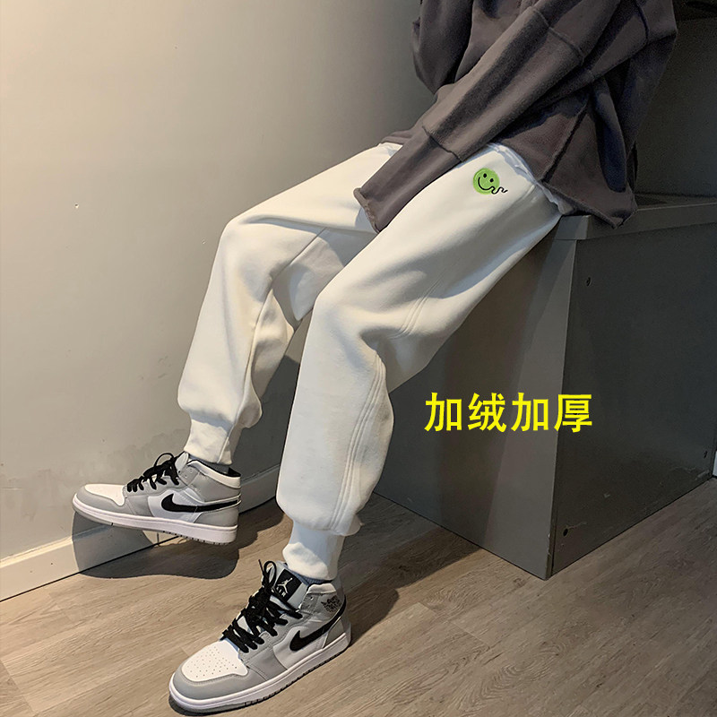 爆！加绒加厚运动裤笑脸绣花卫裤男女中性裤NB403常规P55加绒P60,男装休闲裤,电商C303
