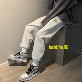 爆！加绒加厚运动裤笑脸绣花卫裤男女中性裤NB403常规P55加绒P60，男装休闲裤，电商C303
