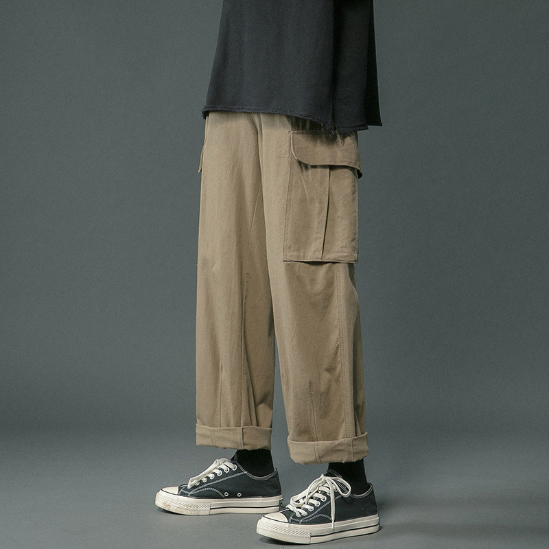 四色主推工装裤！秋装大口袋男女中性宽松直筒休闲裤NB603P55,男装休闲裤,电商C303
