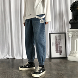 秋冬新宽松束脚牛仔裤男女中性NB78P58，男装牛仔裤，电商C303