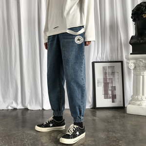 秋冬新宽松束脚牛仔裤男女中性NB78P58图片