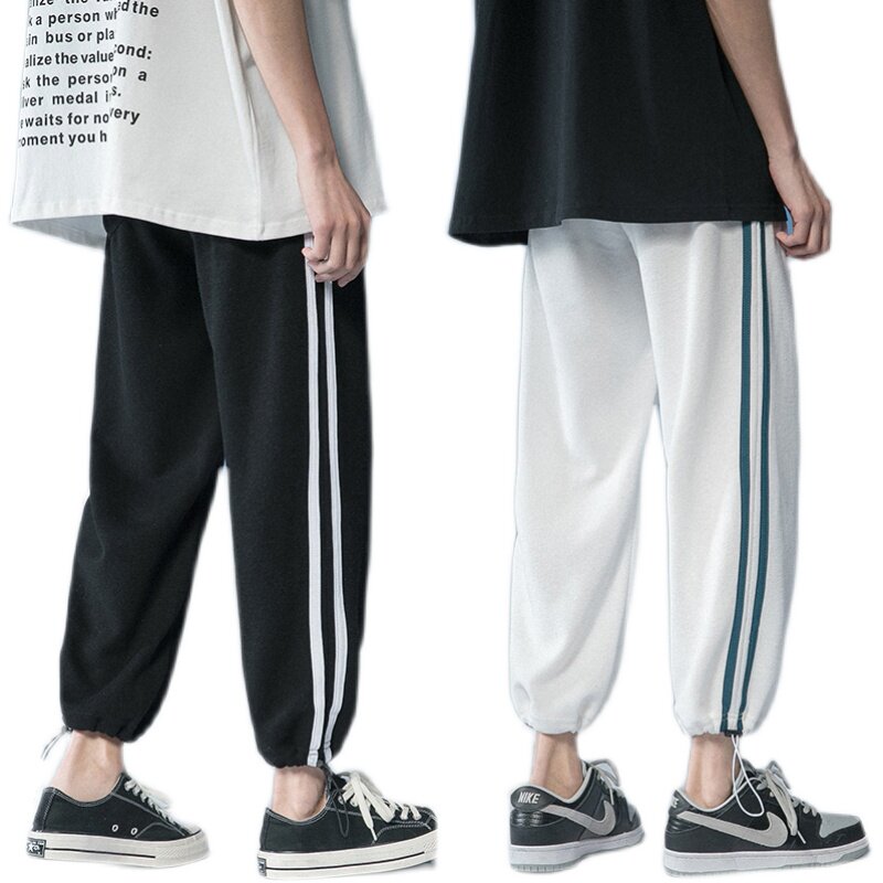 爆款！2021春夏双杠运动裤男女中性宽松休闲裤修身九分裤NB539P50,男装休闲裤,电商C303