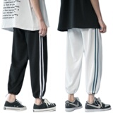 爆款！2021春夏双杠运动裤男女中性宽松休闲裤修身九分裤NB539P50，男装休闲裤，电商C303