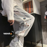 现货推加厚卫裤！男女中性宽松印花休闲运动裤！NB668加绒，男装休闲裤，电商C303