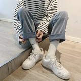 现货2万件备货主推!纽扣装饰宽松牛仔裤老爹裤九分NB386，男装牛仔裤，电商C303
