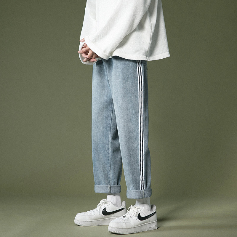 点击转化高！宽松直筒裤中性男女牛仔裤NB58-P55,男装牛仔裤,电商C303