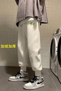 爆主推！加绒运动裤 笑脸绣花卫裤男女中性裤NB403常规P55加绒P60图片