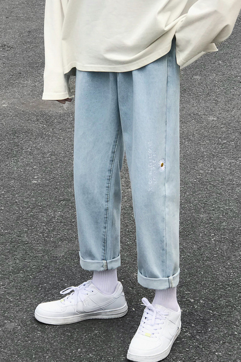雏菊裤子主推！（高点击高转化）宽松老爹裤男女中性NB158P58,男装牛仔裤,电商C303
