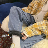 主推加绒加厚牛仔裤！男女中性宽松直筒裤NB693，男装牛仔裤，电商C303