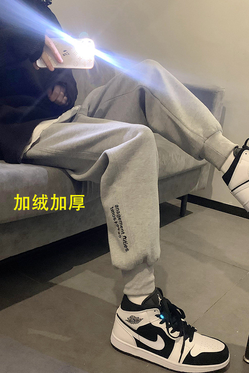 爆！加绒加厚运动裤笑脸绣花卫裤男女中性裤NB403常规P55加绒P60,男装休闲裤,电商C303