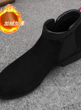 欧货真皮牛皮男靴冬季新款磨砂皮高帮休闲皮靴加绒保暖套筒时尚靴