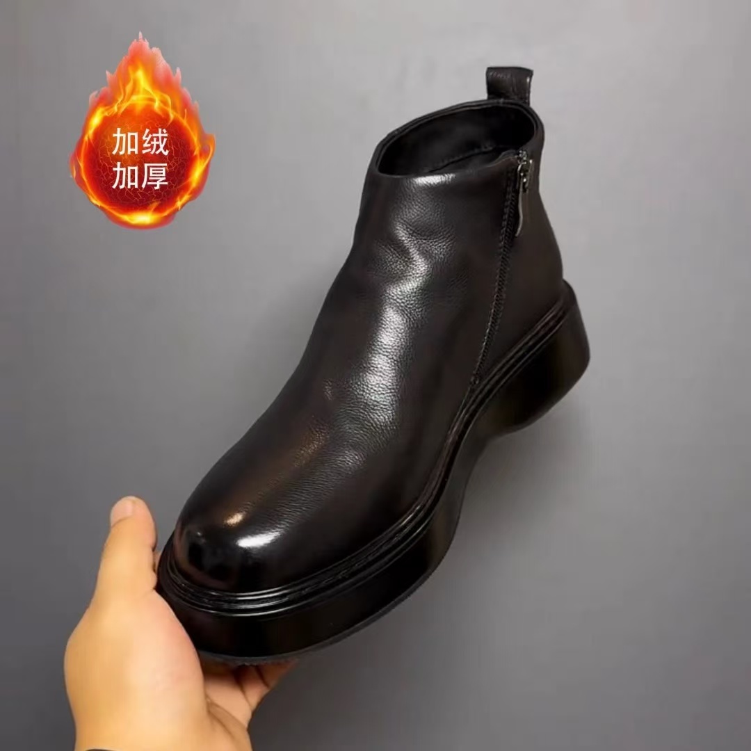 冬季新款男士休闲加绒短靴