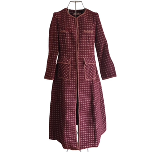 长款 子圆领裙式 风衣外套红镯子女装 8815 商场同款 中国风格